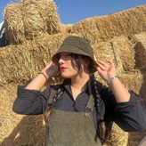 ست سرهمی و کلاه باکت مخمل کبریتی